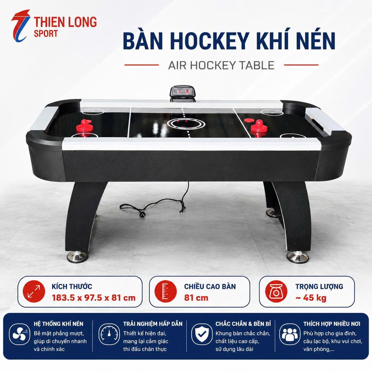 Bàn Air Hockey trẻ em và bàn khúc côn cầu cho gia đình